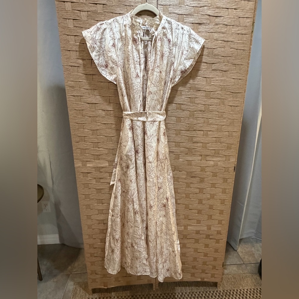 Samsøe Samsøe $290 Karookh Print Dress in Brick Hortus maxi floral Small NWOT - Picture 2 of 4